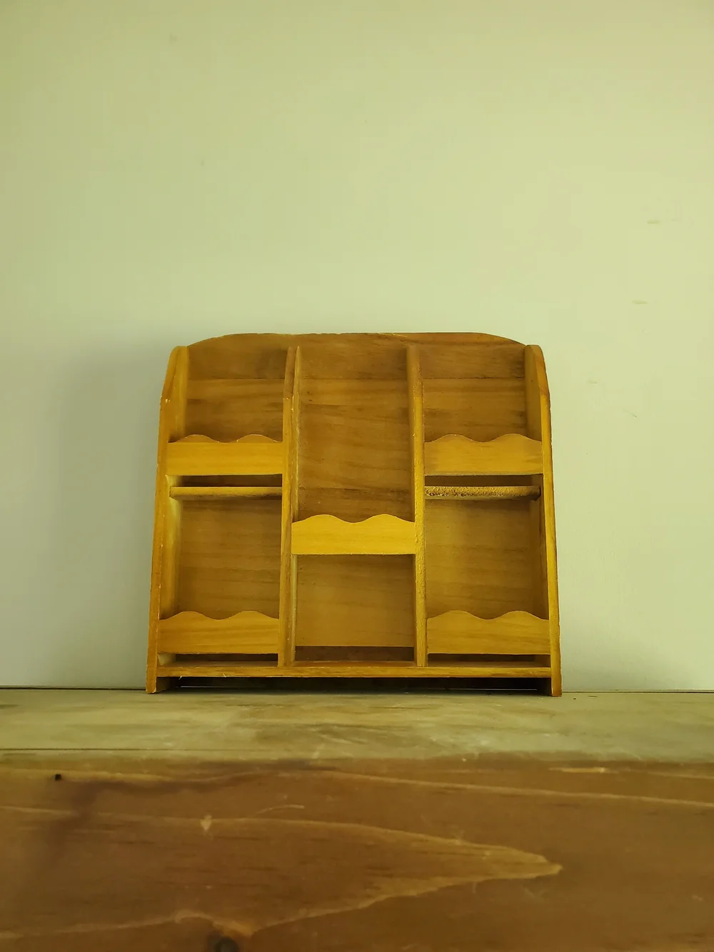 Natural Wood Wall Organizer Shelf